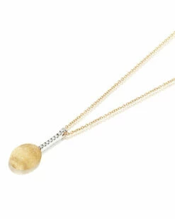 "Élite" Gold Drop And Diamonds Bar Necklace -Nanis Sales 241