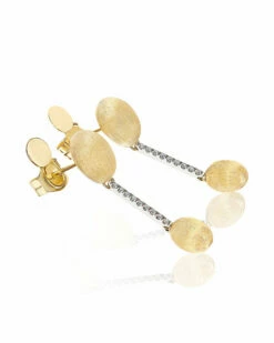 "Élite" Gold Boules And Diamonds Bars Elegant Drop Earrings -Nanis Sales 253