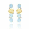 "Ipanema" Gold, Aquamarine And Diamonds Earrings -Nanis Sales 282