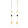 "Mystery Black" Gold And Black Onyx Everyday Drop Earrings -Nanis Sales 305