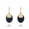 "Ciliegine" Gold And Black Onyx Ball Drop Earrings With Diamonds Details (LARGE) -Nanis Sales 315