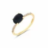 "Mystery Black" Gold, Diamonds And Black Onyx Medium Ring -Nanis Sales 336