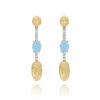 "Azure" Gold, Aquamarine And Diamonds Long Earrings 2 "Azure" Gold, Aquamarine And Diamonds Long Earrings -Nanis Sales 354