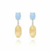 "Azure" Gold, Aquamarine And Diamonds Short Earrings 2 "Azure" Gold, Aquamarine And Diamonds Short Earrings -Nanis Sales 355