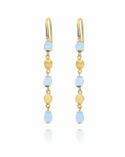 "Azure" Gold And Aquamarine Drop Earrings