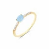 "Azure" Gold, Diamonds And Aquamarine Tiny Ring