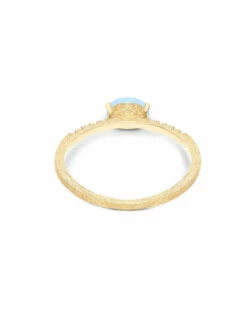 "Azure" Gold, Diamonds And Aquamarine Tiny Ring -Nanis Sales 378