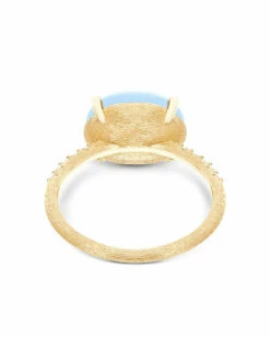 "Azure" Gold, Diamonds And Aquamarine Stackable Ring 9 "Azure" Gold, Diamonds And Aquamarine Stackable Ring -Nanis Sales 384