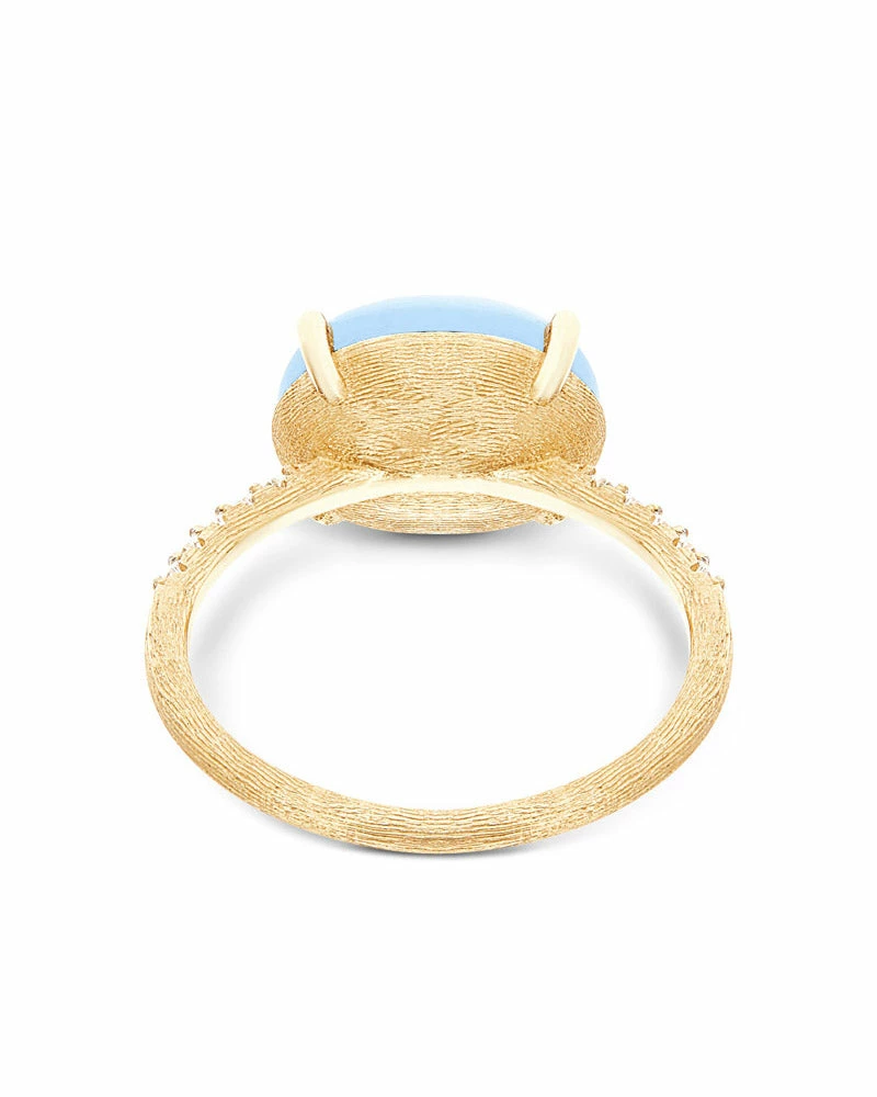 "Azure" Gold, Diamonds And Aquamarine Stackable Ring 6 "Azure" Gold, Diamonds And Aquamarine Stackable Ring - Image 4
