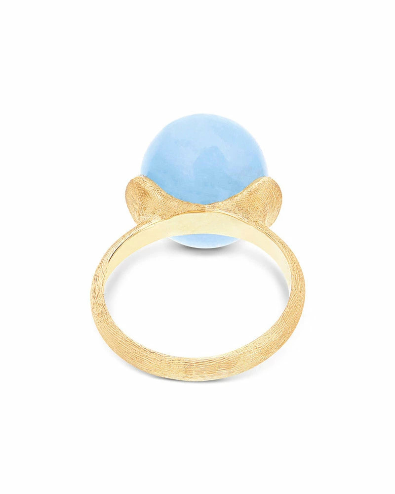 "Azure" Gold, Diamonds And Milky Aquamarine Ring (LARGE) 6 "Azure" Gold, Diamonds And Milky Aquamarine Ring (LARGE) - Image 4