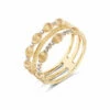 "Élite" Gold And Diamonds Triple-band Ring -Nanis Sales 444