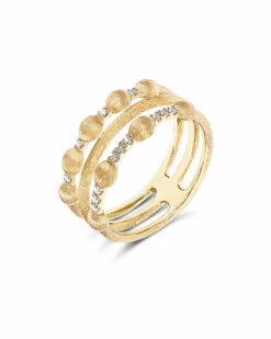 "Élite" Gold And Diamonds Triple-band Ring