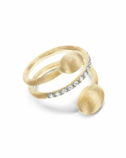 "Élite" Gold And Diamonds Spiral Ring