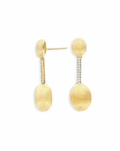 "Élite" Gold Boules Connected With A Diamonds Bar Earrings -Nanis Sales 470