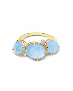 "Ipanema" Gold, Aquamarine And Diamonds Ring -Nanis Sales 481
