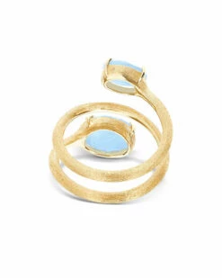 "Ipanema" Gold, Aquamarine And Diamonds Spiral Ring -Nanis Sales 483