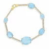 Ipanema "Aria" Gold, Aquamarine Boules And Diamonds Bars Bracelet -Nanis Sales 488