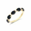 "Mystery Black" Black Onyx Boules, Gold And Diamond Accents Ring -Nanis Sales 501