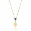 "Mystery Black" Gold, Diamonds And Black Onyx Dainty Short Necklace