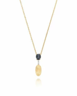 "Mystery Black" Gold, Diamonds And Black Onyx Dainty Short Necklace