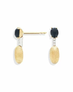 "Mystery Black" Gold, Black Onyx And Diamonds Short Earrings -Nanis Sales 513