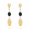 "Mystery Black" Gold, Black Onyx And Diamonds Long Earrings -Nanis Sales 514