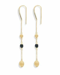 "Mystery Black" Gold And Black Onyx Everyday Drop Earrings 7 "Mystery Black" Gold And Black Onyx Everyday Drop Earrings -Nanis Sales 516