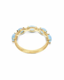 "Azure" Gold, Diamonds And Aquamarine Boules Ring -Nanis Sales 517