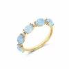 "Azure" Gold, Diamonds And Aquamarine Boules Ring -Nanis Sales 519