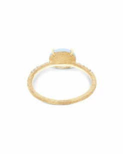 "Azure" Gold, Diamonds And Aquamarine Medium Ring -Nanis Sales 526