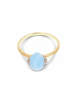 "Azure" Gold And Diamonds Ring With Small Aquamarine Boule -Nanis Sales 530