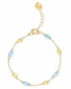 "Azure" Gold And Aquamarine Thin Bracelet