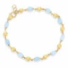 "Azure" Gold And Aquamarine Casual Bracelet