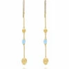 "Azure" Gold And Aquamarine Everyday Drop Earrings
