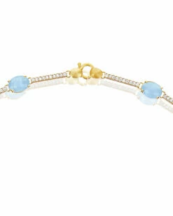 Ipanema "Aria" Gold, Aquamarine And Diamonds Bars Collar Necklace -Nanis Sales 545
