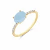 "Azure" Gold, Diamonds And Aquamarine Medium Ring -Nanis Sales 553