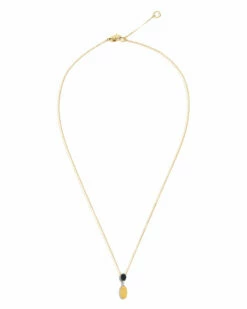 "Mystery Black" Gold, Diamonds And Black Onyx Dainty Short Necklace -Nanis Sales 580