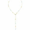 "Soffio" Gold, Diamonds And Aquamarine Y Necklace -Nanis Sales 582