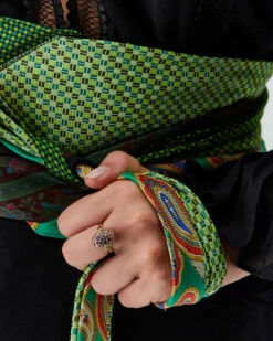 "Reverse" Gold, Sapphire, Tsavorite, Amethyst, Green Labradorite And Rock Crystal Double-face Ring (MEDIUM) -Nanis Sales 650