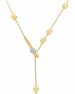 "Soffio" Gold And Diamonds Y Necklace -Nanis Sales 669