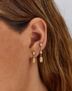 "Élite" Gold And Diamonds Handmade Minimal Earrings -Nanis Sales 771