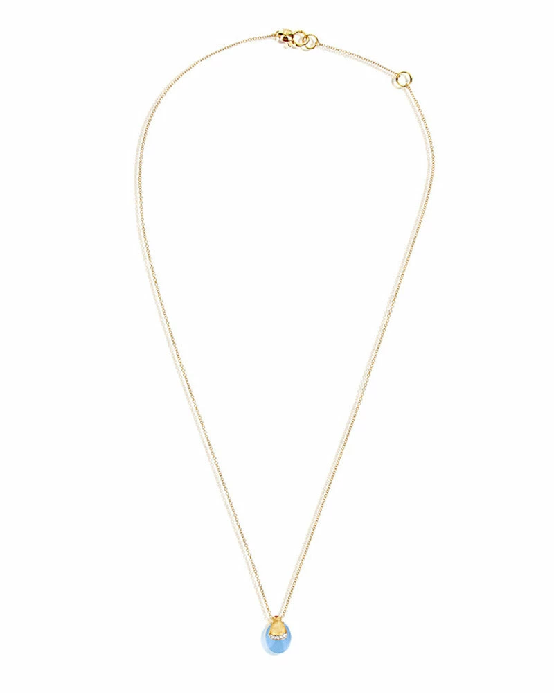 "Azure" Gold, Diamonds And Aquamarine Tiny Pendant 5 "Azure" Gold, Diamonds And Aquamarine Tiny Pendant - Image 3