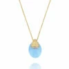 "Azure" Gold, Diamonds And Aquamarine Pendant