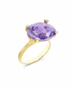 "Ipanema" Gold , Amethyst And Diamonds Ring