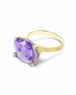 "Ipanema" Gold , Amethyst And Diamonds Ring -Nanis Sales 834