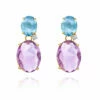 "Ipanema" Gold, Amethyst, Blue Topaz And Diamonds Earrings -Nanis Sales 843