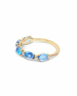 "Azure" Gold, Diamonds And London Blue Topaz Boules Ring -Nanis Sales 858