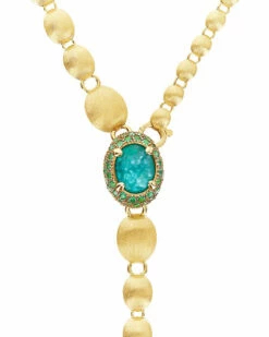 "Reverse" Gold, Sapphire, Tsavorite, Amethyst, Green Labradorite And Rock Crystal Convertible Y Necklace (SMALL) -Nanis Sales 904