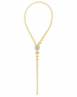 "Reverse" Gold, Blue Diamonds, Swiss Blue Topaz, Green Sapphires And London Blue Topaz Convertible Y Necklace (LARGE) 15 "Reverse" Gold, Blue Diamonds, Swiss Blue Topaz, Green Sapphires And London Blue Topaz Convertible Y Necklace (LARGE) -Nanis Sales 910