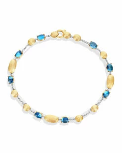 "Azure" Gold, Diamonds And London Blue Topaz Tennis Bracelet
